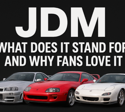 "JDM What Does It Stand For and Why Fans Love It – featuring Nissan Skyline GT-R R34, Toyota Supra MK4, and Mazda RX-7 FD."