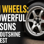 Close-up of a silver JDM wheels with bold text reading “JDM Wheels: 7 Powerful Reasons They Outshine the Rest” on a dark background.