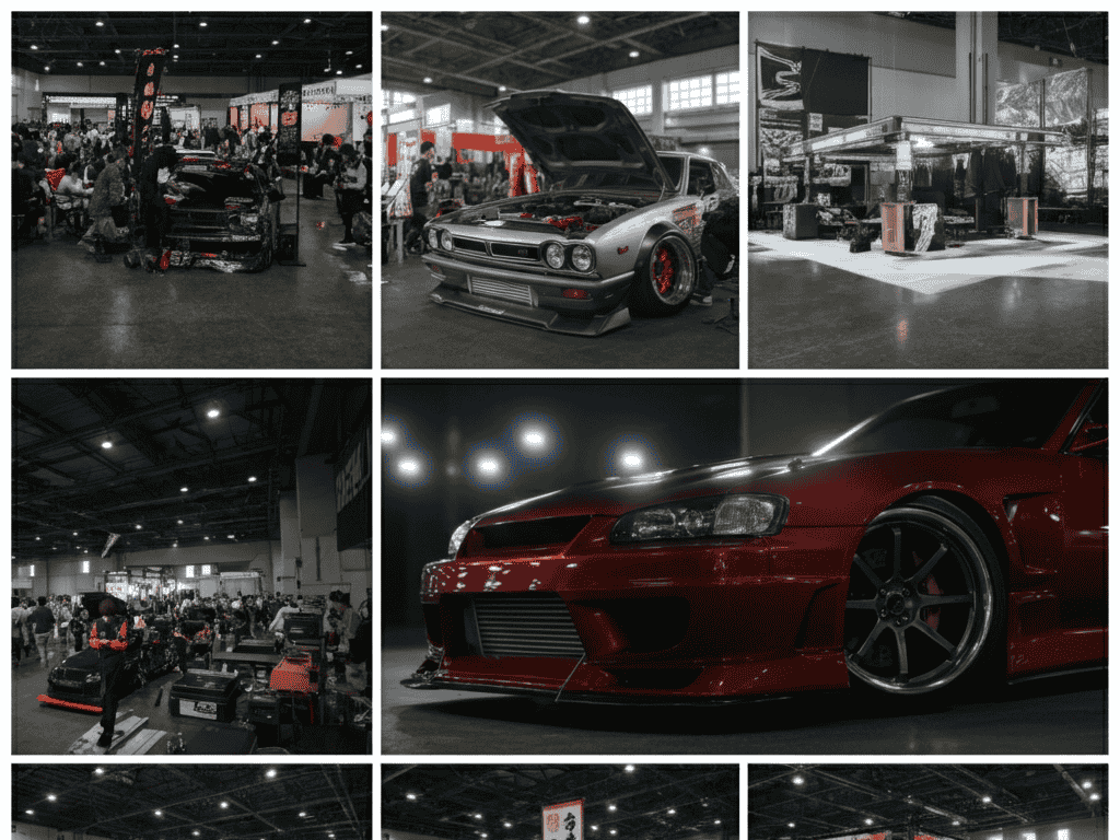 JDM Expo event highlights with cars, tuning demonstrations, and enthusiastic visitors