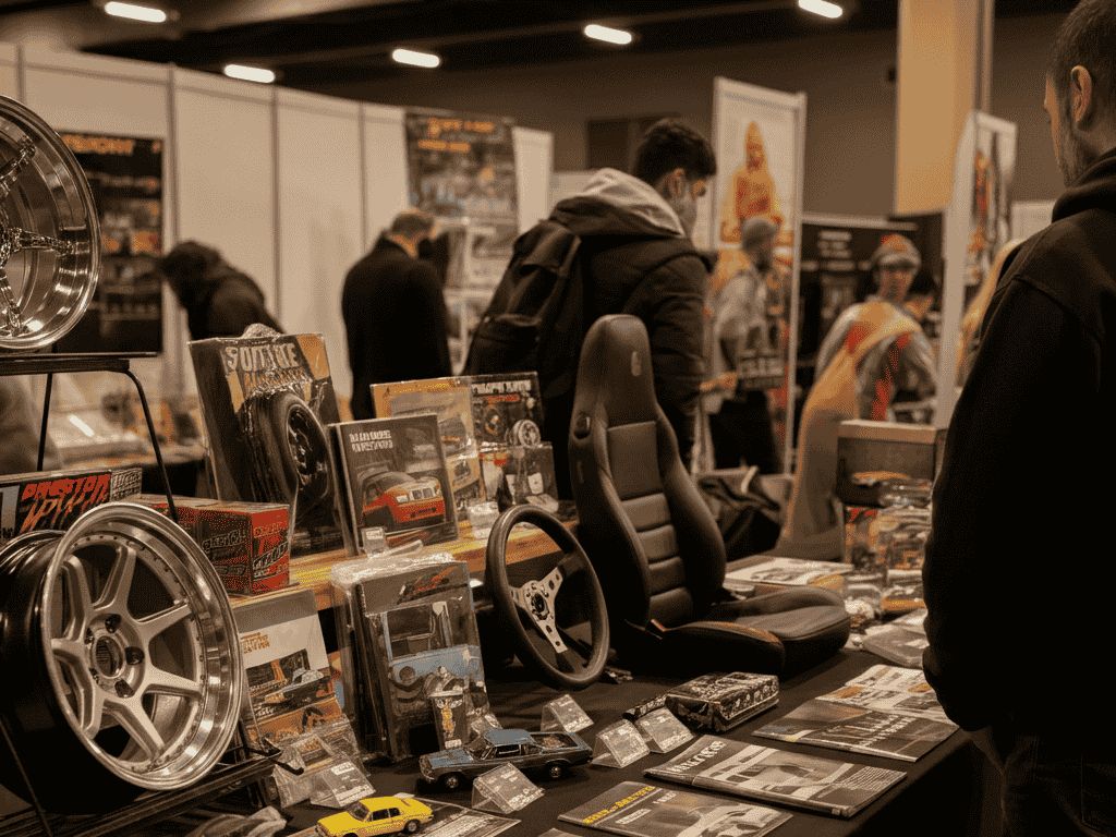 Rare JDM car parts and memorabilia on display at JDM Expo