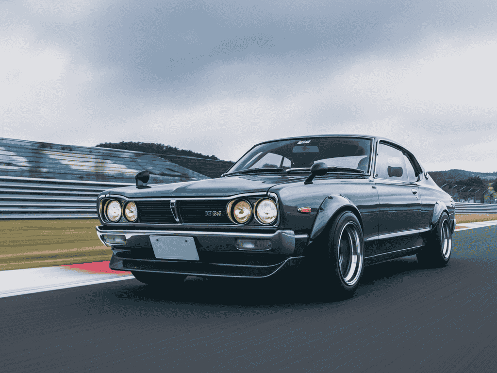 “Nissan Skyline R34 GT-R on track, legendary Old Japanese Car”